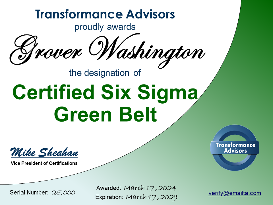 lean six sigma certification