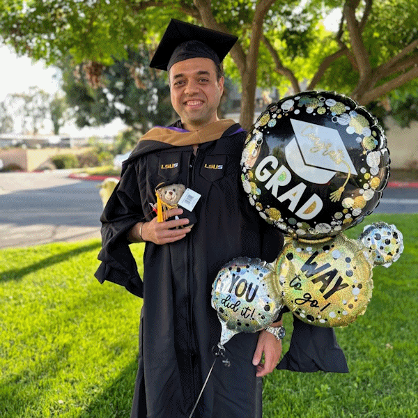 George Rizk during his LSUS graduation day