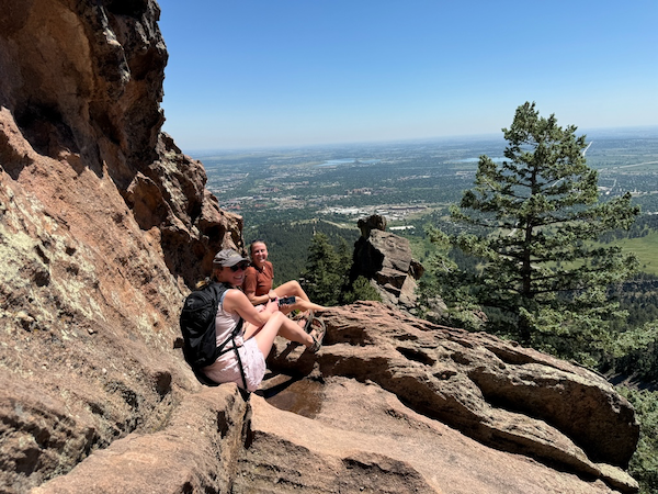 Mara and Rachel overlooking Chautauqua Park in Boulder.