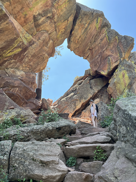 Mara in front of Royal Arch in Boulder, CO.