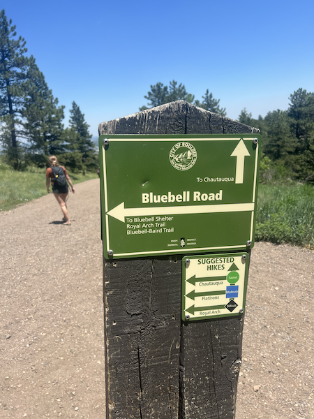 Bluebell Road leads you to the Royal Arch Trrail.