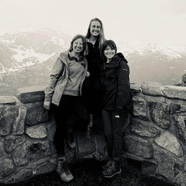 Mara Irons at a lookout point with 2 friends